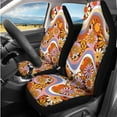 thumbnail image 2 of HUIACONG Hippie Flower Car Seat Covers Full Set 14 Pcs Universal Car Accessories Front and Back Seat Covers with Armrest Covers Steering Wheel Cover Seatbelt Covers Coasters Headrest Covers Keychain, 2 of 8