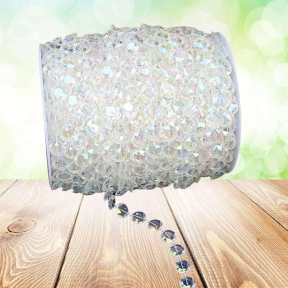 FRCOLOR Acrylic Bead Strands Clear Bead Strings Chains for Wedding Bridal Shower Decorations (10m)