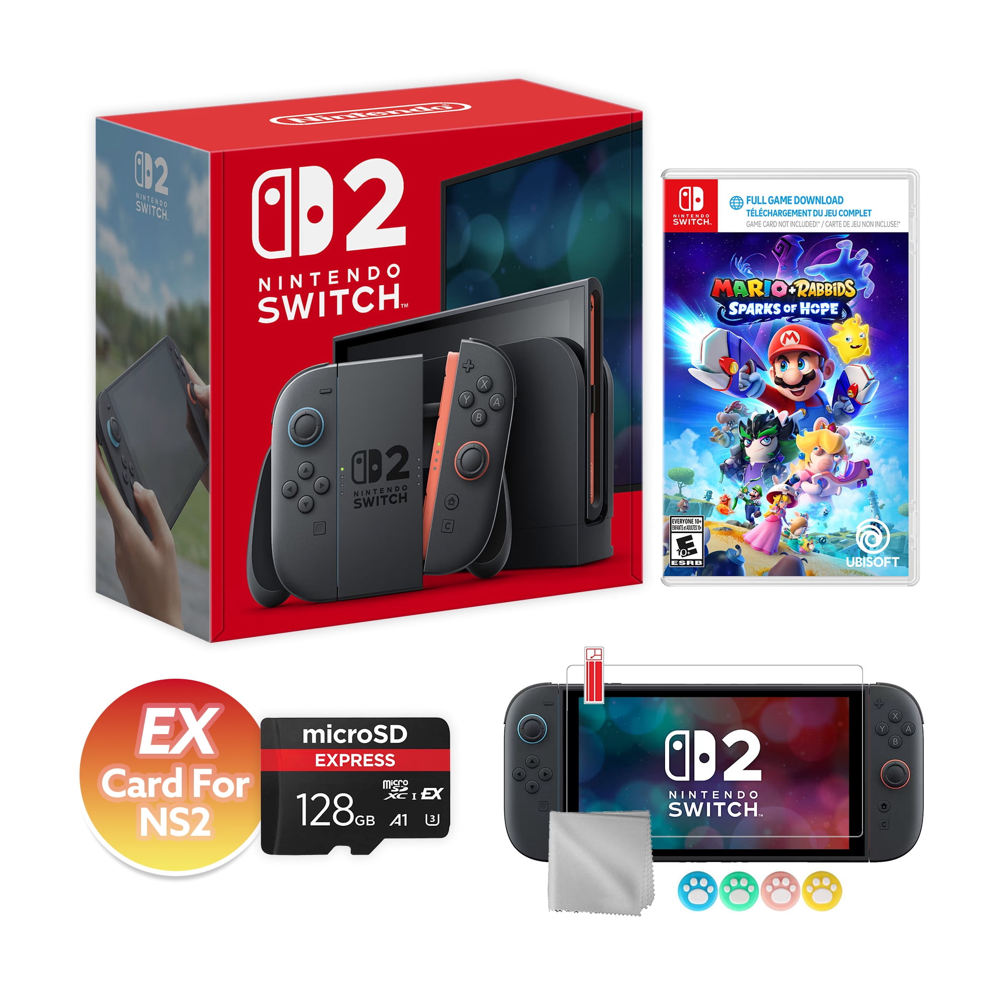 Nintendo Switch 2 Console 256GB 7.9-Inch 1080P HDR Touch Screen, Joy-Con 2 with Mouse Sensor, Dock, with Mario + Rabbids Sparks of Hope And Mytrix Accessories