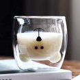 thumbnail image 2 of Süße Bier tassen KaffeeTeegläser Trinkgläser Kaffeeglas Doppelwandige Isoliergläser Bär Katze Beaker Cup Vhermosa Figuras Decorativas y Floreros, 2 of 5