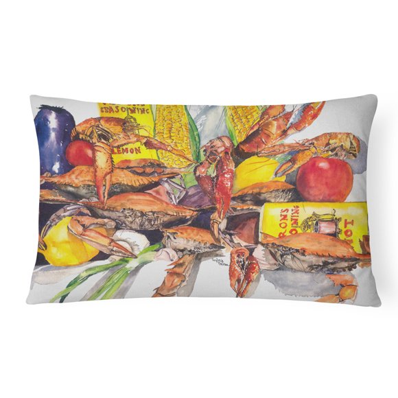 Carolines Treasures 1016PW1216 Verons et Crabes Intérieur et Extérieur Coussin en Tissu Décoratif - 12 x 16 Po.