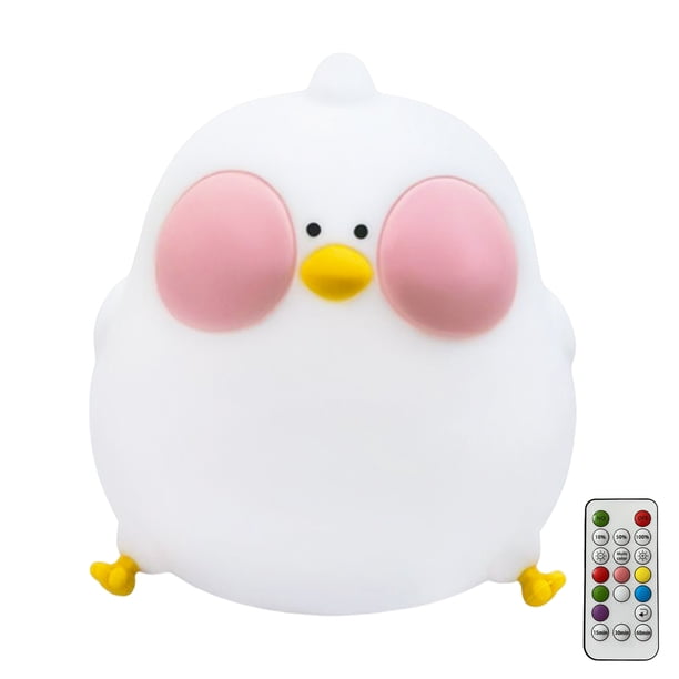 Lámpara Luz de noche de pollo de silicona Regalo para niños 1200mAh Luz de noche USB (Pat + Control) JShteea Para estrenar