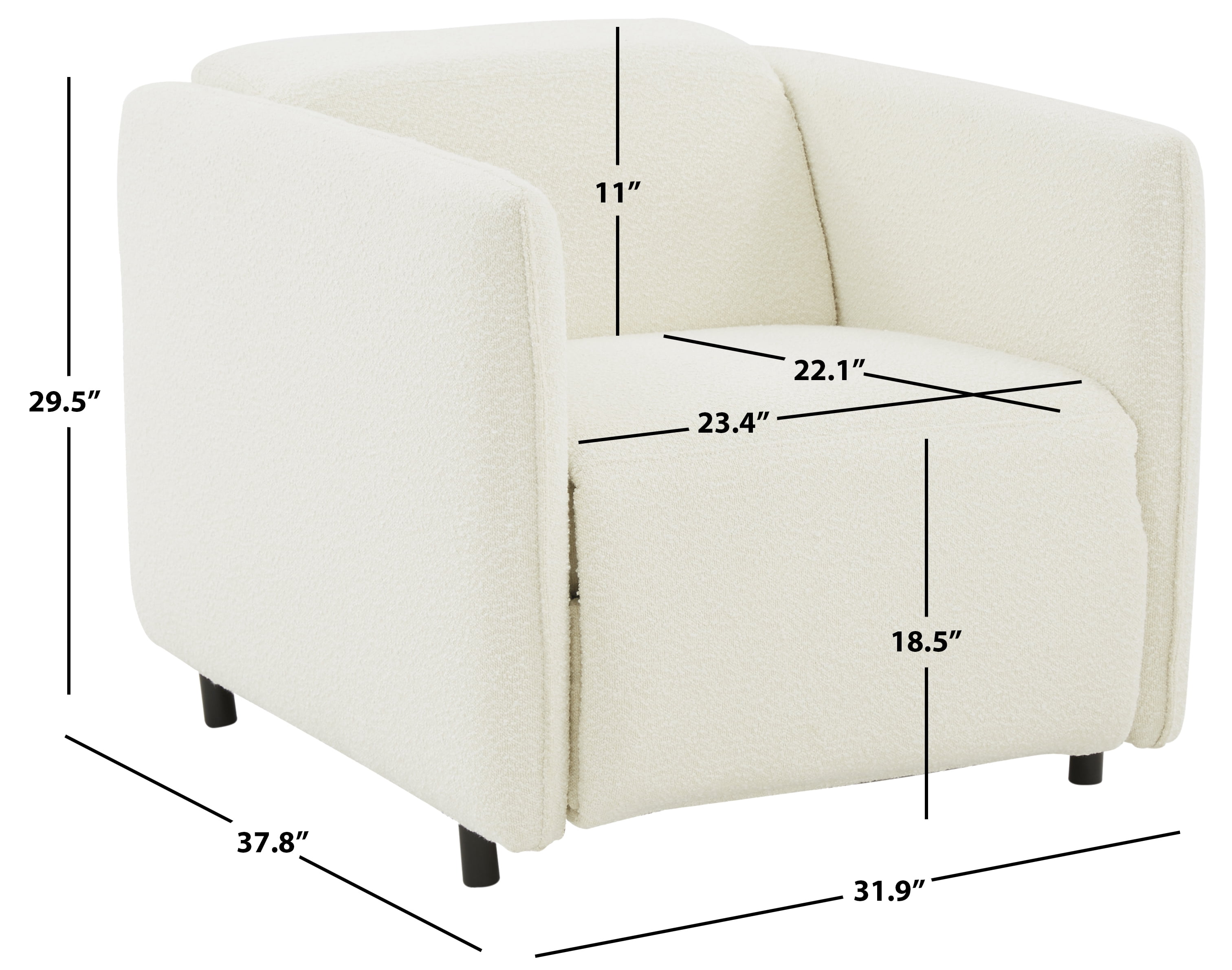 SAFAVIEH Couture Macilena Boucle Recliner, Ivory