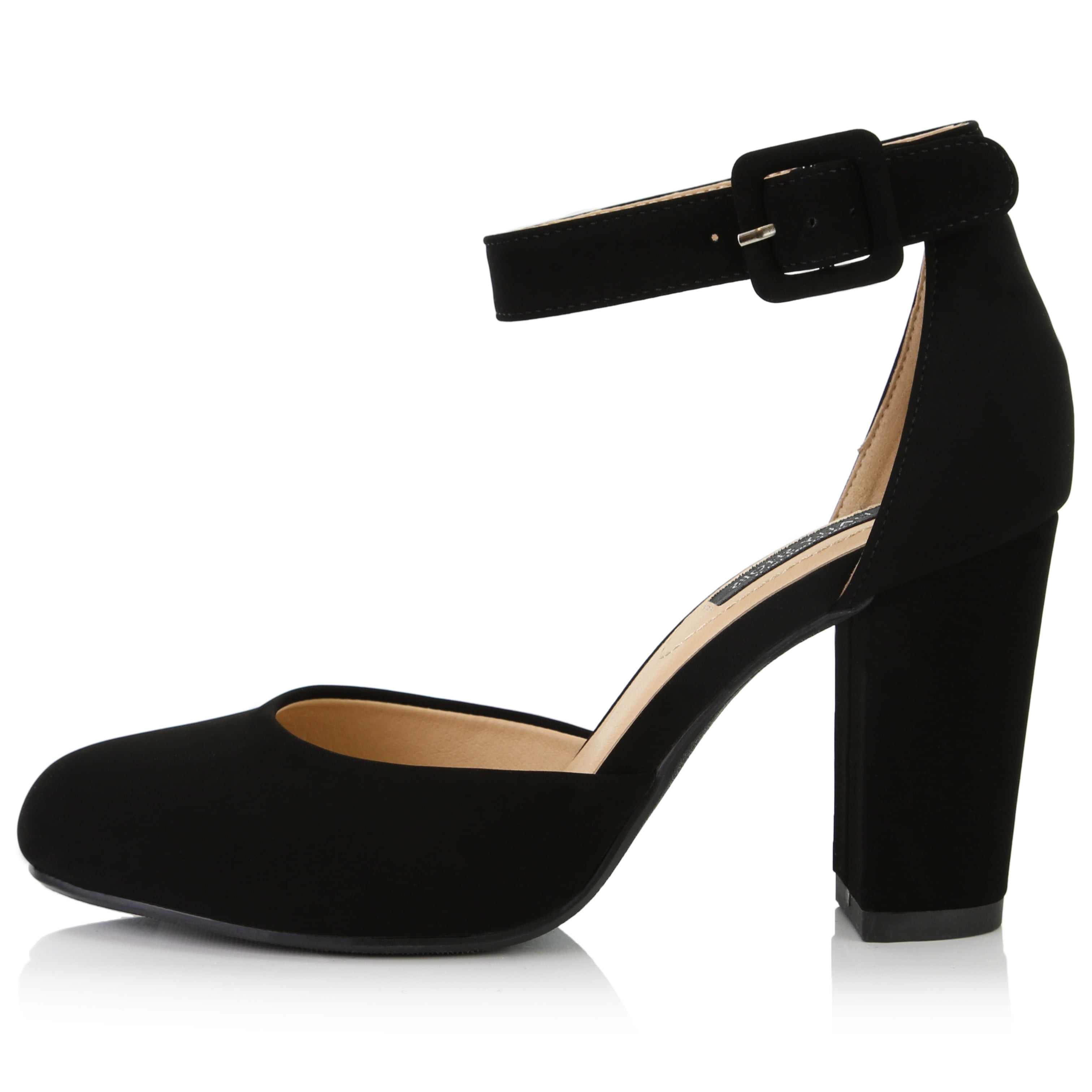 closed toe heels with thick heel