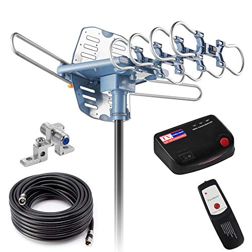 Updated!150 Miles-Amplified Outdoor TV Antenna-4K/1080p High Reception+ ...