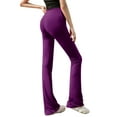 thumbnail image 6 of WLJ Women Solid Color High Waist Elasticity Butt Lift Flared Yoga Pants, 6 of 6