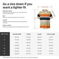 thumbnail image 7 of Easygdp Colorful Pastel Stripes Men's Casual Short-sleeved Shirt with Pocket and Button Suitable for Beach Vacation Leisure - Large, 7 of 7