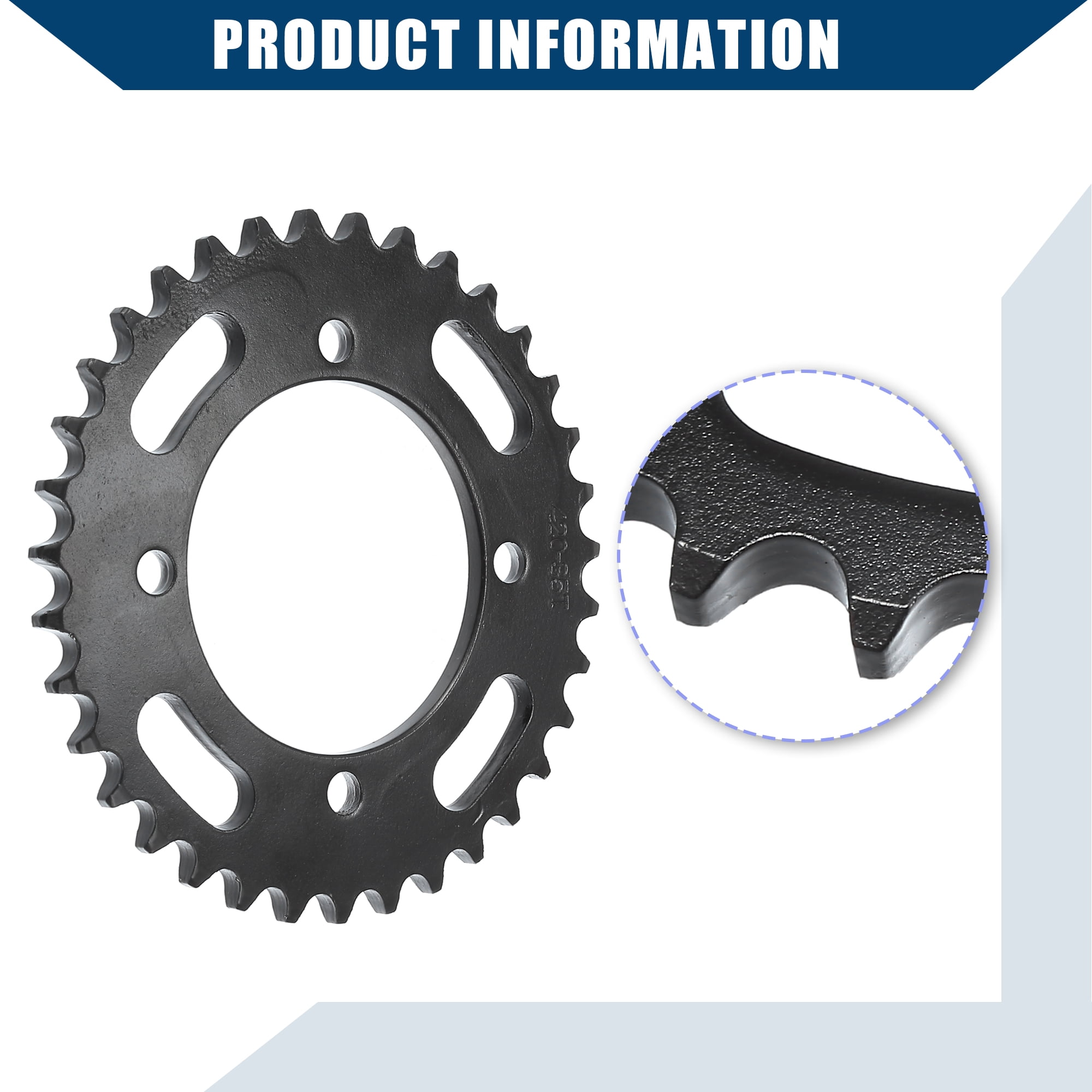 Unique Bargains Motorcycle Chain Sprocket for Dirt Bikes and ATVs Black 35 Teeth