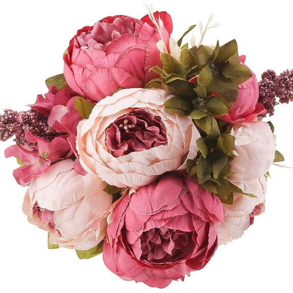 Visland Artificial Flowers Silk Peony Flower Vintage Peonies Bouquet DIY Wreath for Home Wedding Centerpieces Decor