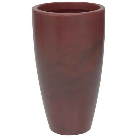 Ecobo 20.9 inches Eco-Friendly Round Pot Planter Vicenza Indoor/Outdoor use, Durable, Versatile & Lightweight, Designed by Brazilian Artisans, Contemporary All-Weather Design –Red