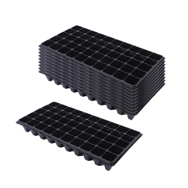 10 Piezas Bandejas de Plántulas Bandeja de Propagación 50 Agujeros Bandejas de Microgreens Negras Bandejas de con Agujeros Bandejas de Plantas 80g