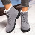 thumbnail image 2 of FRSASU Women's Snow Lace up Ankle Boots Lightweight Platform Warm Fur Winter Walking Shoes Gray, 2 of 8