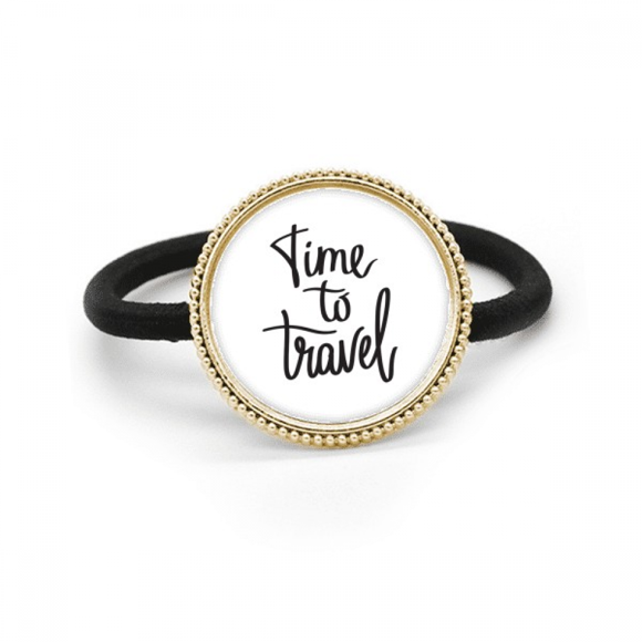 Time to Travel Quote Art Deco Fashion Silver Metal Hair Tie And Rubber Band Headdress