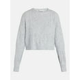 thumbnail image 5 of No Boundaries Cable Knit Pullover Sweater, Lightweight, Women’s, 5 of 6