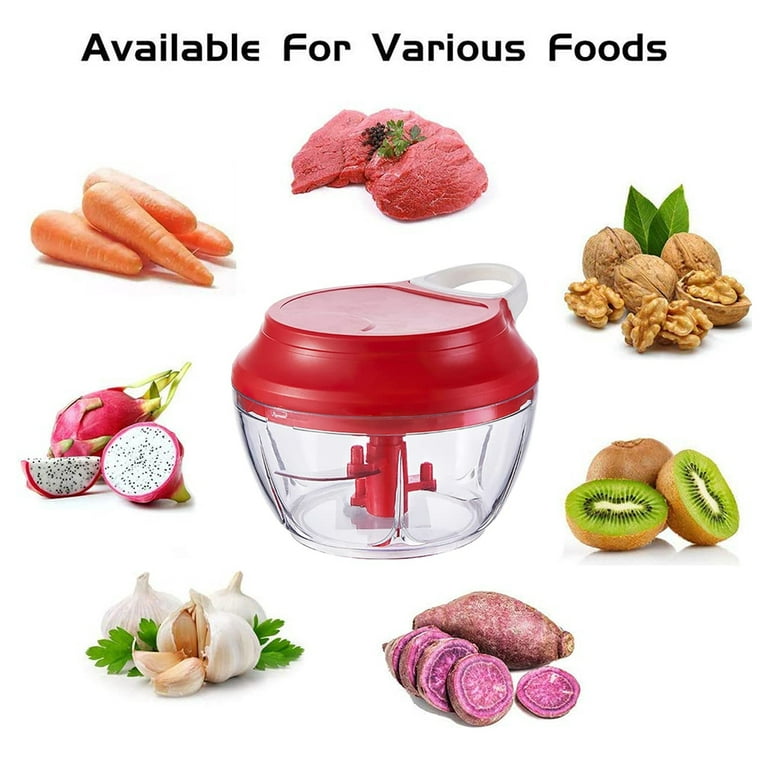Manual Garlic Chopper Onion Grinder, Portable Speed Cutter Mini Pull String  Food Processor Mincer For Vegetables, Fruits, Tomato, Ginger, Nuts, Herbs