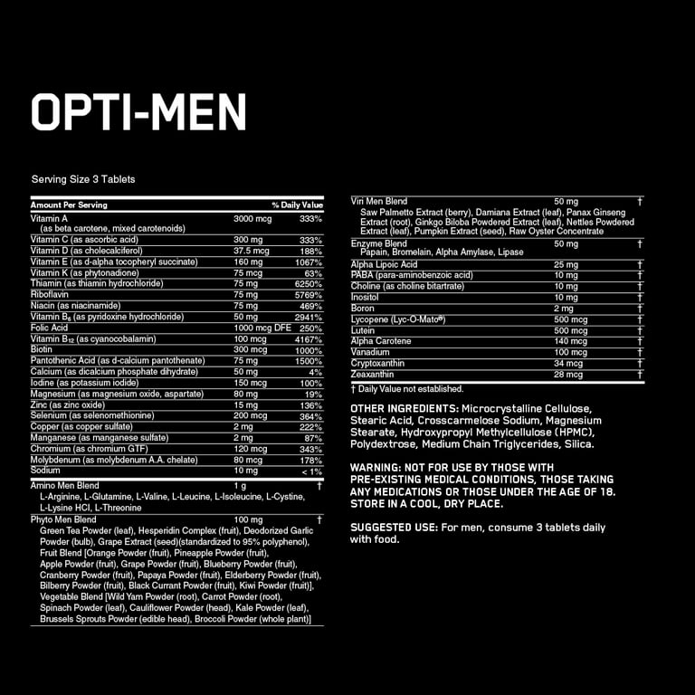 Optimum Nutrition Opti-Men Sport Multivitamin, Minerals Optimum Nutrition Opti-Men Sport Multivitamin, Minerals