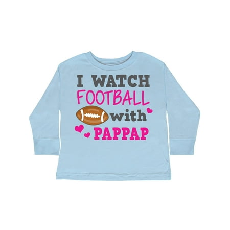 

Inktastic I Watch Football with My Pappap Gift Toddler Toddler Girl Long Sleeve T-Shirt