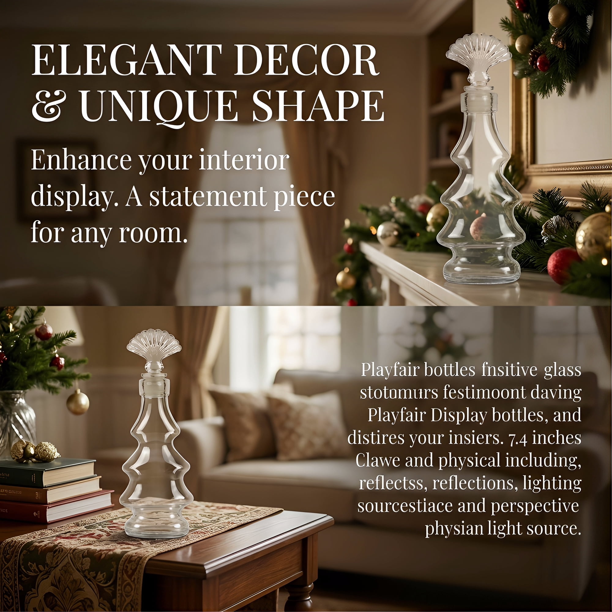 Unique Bargains 2pcs Decorative Simple Glass Jars with Cork Stoppers Shell Pine Tree 2.8"x2.8"x7.4"