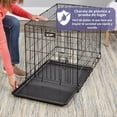 thumbnail image 4 of Jaula plegable para perros, transportadora, corral de una puerta con bandeja a prueba de fugas, reja con patas protectoras de pisos (Grande), 4 of 8