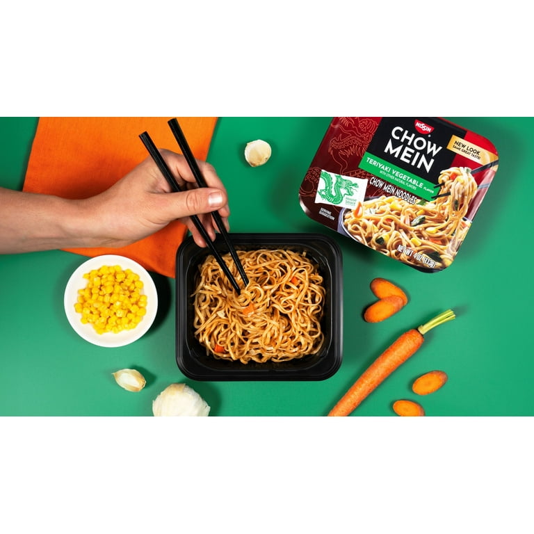 4 pack) Nissin Foods Chow Mein Instant Noodles, Teriyaki Vegetable