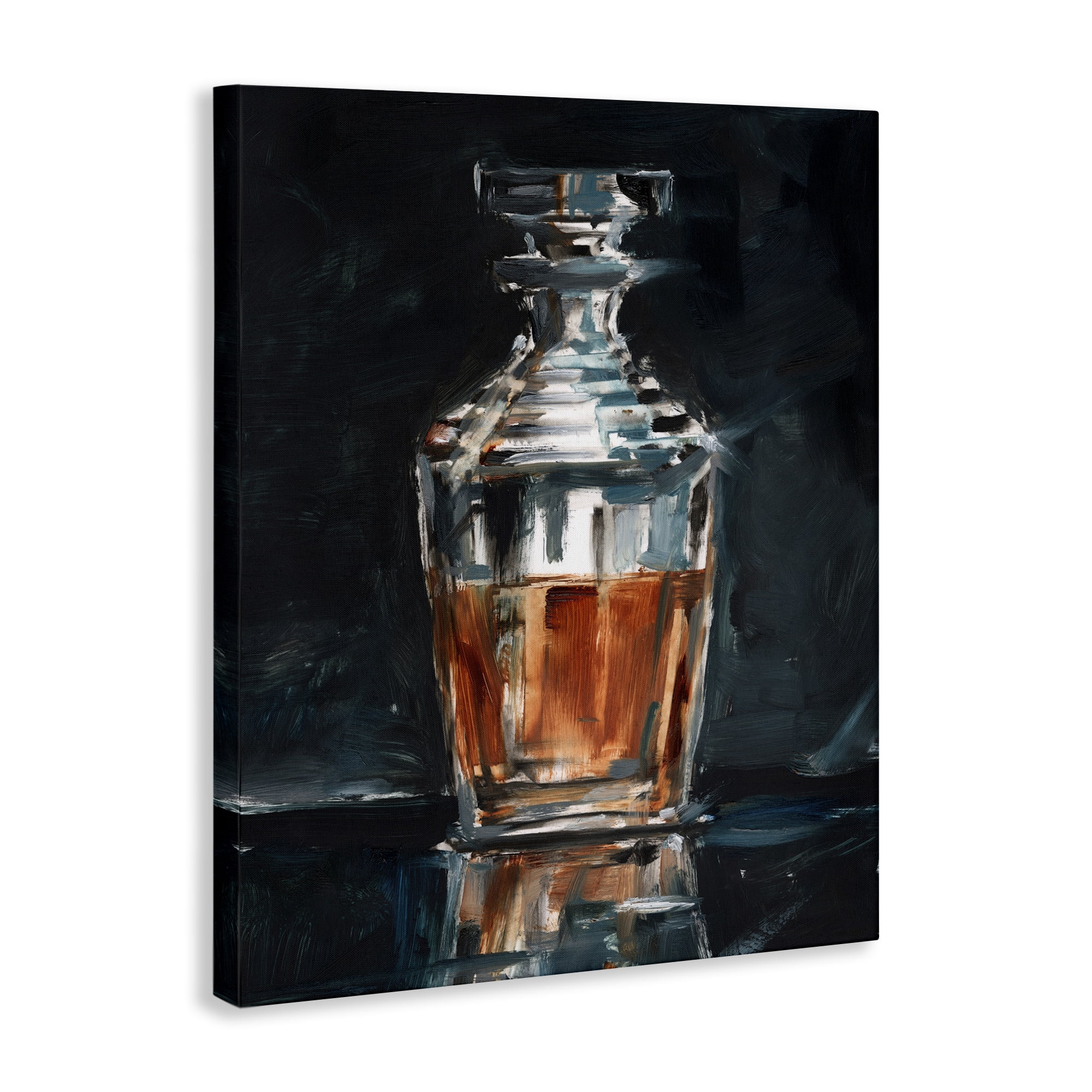 Stupell Industries Whiskey Decanter Still Life Food & Beverage Painting Gallery Wrapped Canvas Art Print Wall Art, 16 x 20
