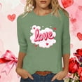 thumbnail image 2 of 3/4 Sleeve Love Heart Tunic Tops Crewneck Loose Casual Cute Spring Valentines Outfits 2026, 2 of 5