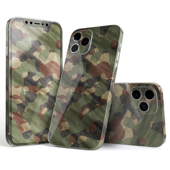 DesignSkinz Traditional Camouflage Fabric Pattern Full-Body Skin Decal Wrap Cover for iPhone 15 Pro Max