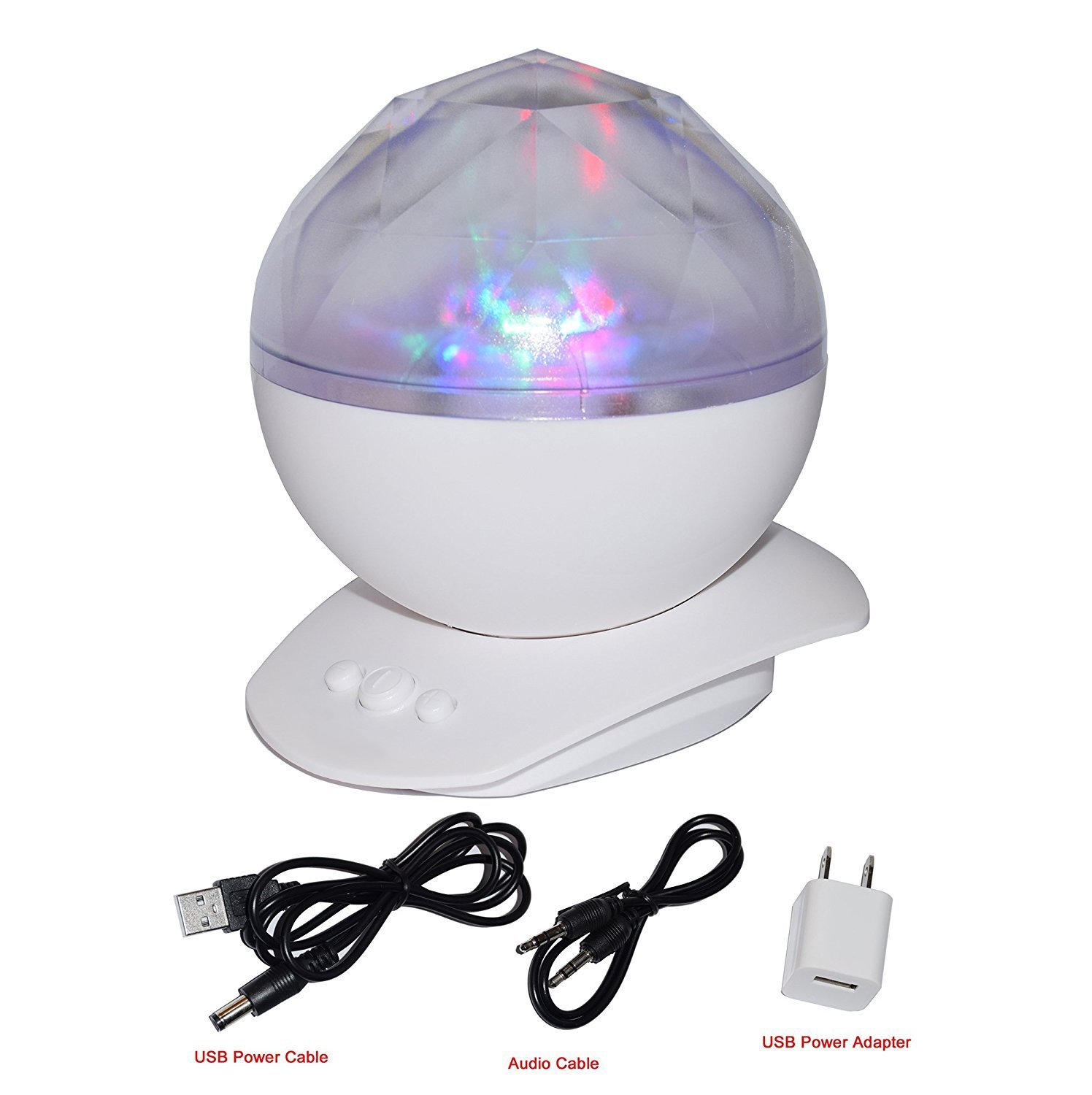Relaxing Colorful Diamond Light Projection Lamp with Speaker - image 2 of 7