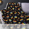 thumbnail image 3 of Kainsy Paready Rainbow Lgbt Colorful Hearts Blanket Gay Pride Soft Fleece Throw Blankets Lightweight Pride Blanket for Couch Sofa Indoors Outdoors Party Decor-60x80in(30"x40"), 3 of 7