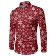 thumbnail image 3 of Mens Christmas Long Sleeve Button Down Shirt Casual Slim Fit Dress Shirts, 3 of 4