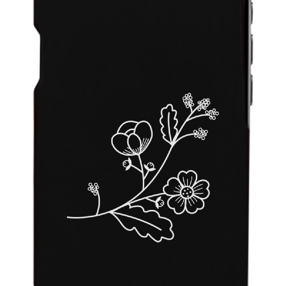 Flower Black Phone Case Unique Design Cute Graphic Phone