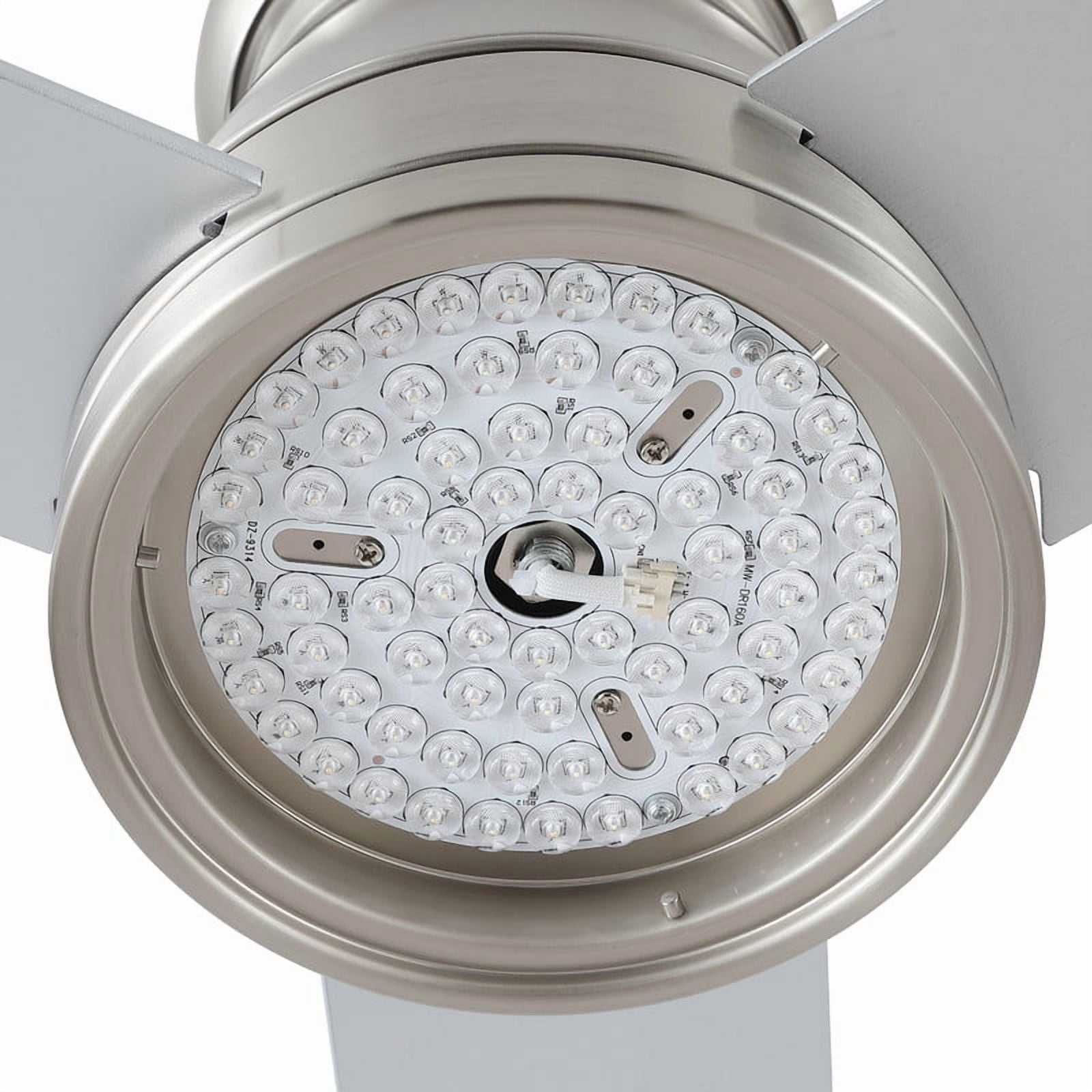 Wellspeed 48 in. Mordern Ceiling Fan with Dimmable Light Kit and Remote, 3 Blades, 6-Speed Reversible DC Motor, for Indoor, Brushed Nickel