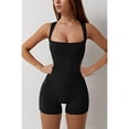 thumbnail image 3 of TNTB Womens Strappy Square Neck Tank Top Tummy Control Bodysuit Shaper Stretch Shorts Jumpsuit Sleeveless Sport Romper(Black), 3 of 6