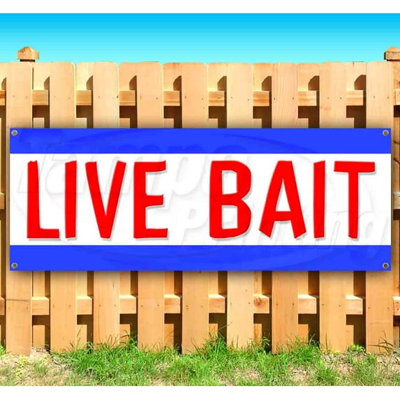 Live Bait 13 oz Vinyl Banner With Metal Grommets