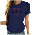 thumbnail image 1 of Mode Femmes Chandail à Manches Courtes Imprimé Décontracté T-Shirt Blouse, 1 of 4