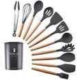 thumbnail image 1 of Kitchen Utensil Set 11 Pieces Kitchen Utensils Set Kitchen Accessories Silicone & Wood Cookware Set, 1 of 4