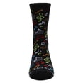 thumbnail image 2 of MeMoi Kids' Musical Notes Bamboo Crew Socks, 5-6, Black, 2 of 3