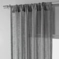 thumbnail image 2 of Gravel Grey Solid Faux Linen Sheer Curtain (1 Panel), Gravel Grey, 50W X 96L, 2 of 8