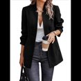 thumbnail image 1 of Chaqueta Blazer Informal de Oficina para Mujer, de Larga, con Solapa y Abertura Frontal. Negro XL, 1 of 8