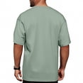 thumbnail image 4 of Men's Heavyweight Short Sleeve Crew Neck T-Shirt, Loose Fit Breathable Summer Half Sleeve Tee, Not See Through Opaque Casual Top for Everyday Wear and Outdoor Activities, 4 of 4