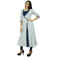 thumbnail image 3 of Bimba Womens Angrakha Style Cotton Kurta Designer Kurti Summer Party Day Clothing, 3 of 7