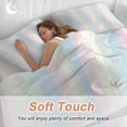 thumbnail image 4 of 3 Piece Colorful Striped Duvet Cover Set California King, Microfiber Comforter/Quilt Cover with Corner Ties and 2 Pillowcases, Rainbow Color Stripes All Season Soft Bedding with Zipper Closure, 4 of 8