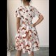 thumbnail image 4 of Vestidos de Verano para Mujer, con Estampado Floral, Escote en V y Volantes, Estilo Informal de , Vestido Fluido y Cruzado para Rojo Ladrillo L, 4 of 8