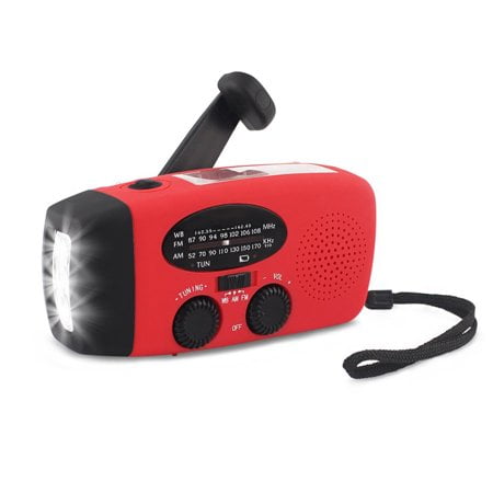 Hand Crank Radio Usb TSV Dynamo Emergency Solar Hand Crank Self Powered AM/FM NOAA Weather Radio LED Flashlight Smart Phone r ()