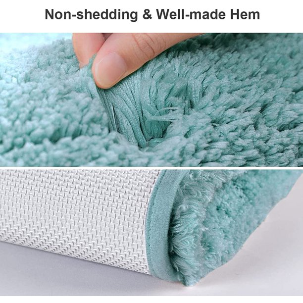 Reyox Ensemble 3 Tapis Salle De Bain Microfibre - Tapis Contour WC U, Tapis 50x80 Cm & Couvercle Toilettes Vert Armée - Antidérapant Et Ultra Absorbant