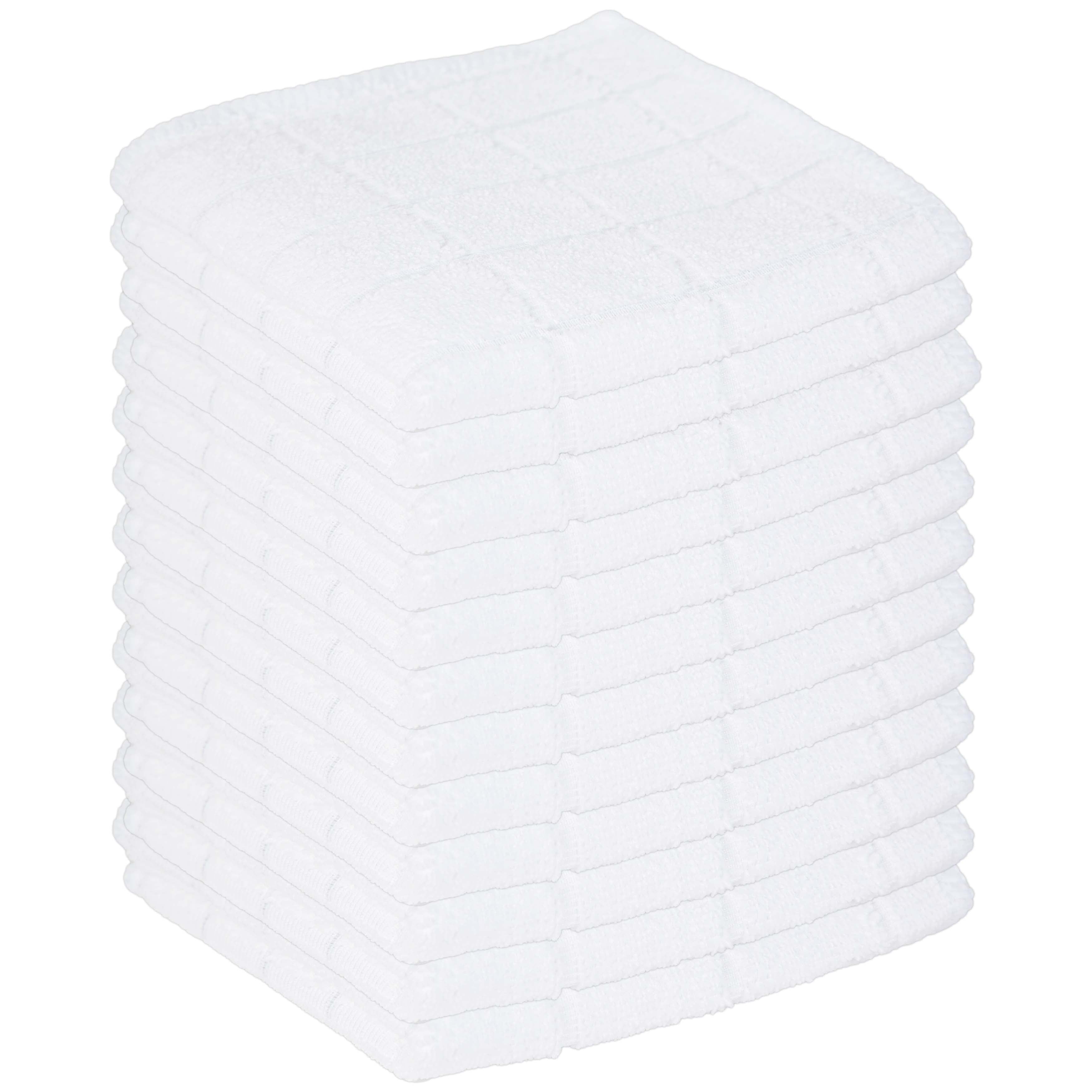 Sloppy Chef Mesh Back Dishcloths, 12x12 in., One Side Microfiber, One Side Scrubbing Mesh