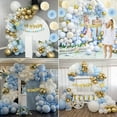 thumbnail image 5 of SPECOOL Baby Shower Decorations for Boy, Oh Baby Banner with Tissue Pompoms Tassels Blue White Party Balloons , Blue and White Oh Baby Shower Decorations, 5 of 10