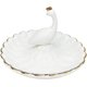 thumbnail image 1 of Plato para sujetar anillos, bandeja organizadora de cerámica con forma de pavo real para guardar joyas, pendientes y collares, regalos de decoración de bodas para niñas y mujeres (blanco), 1 of 4