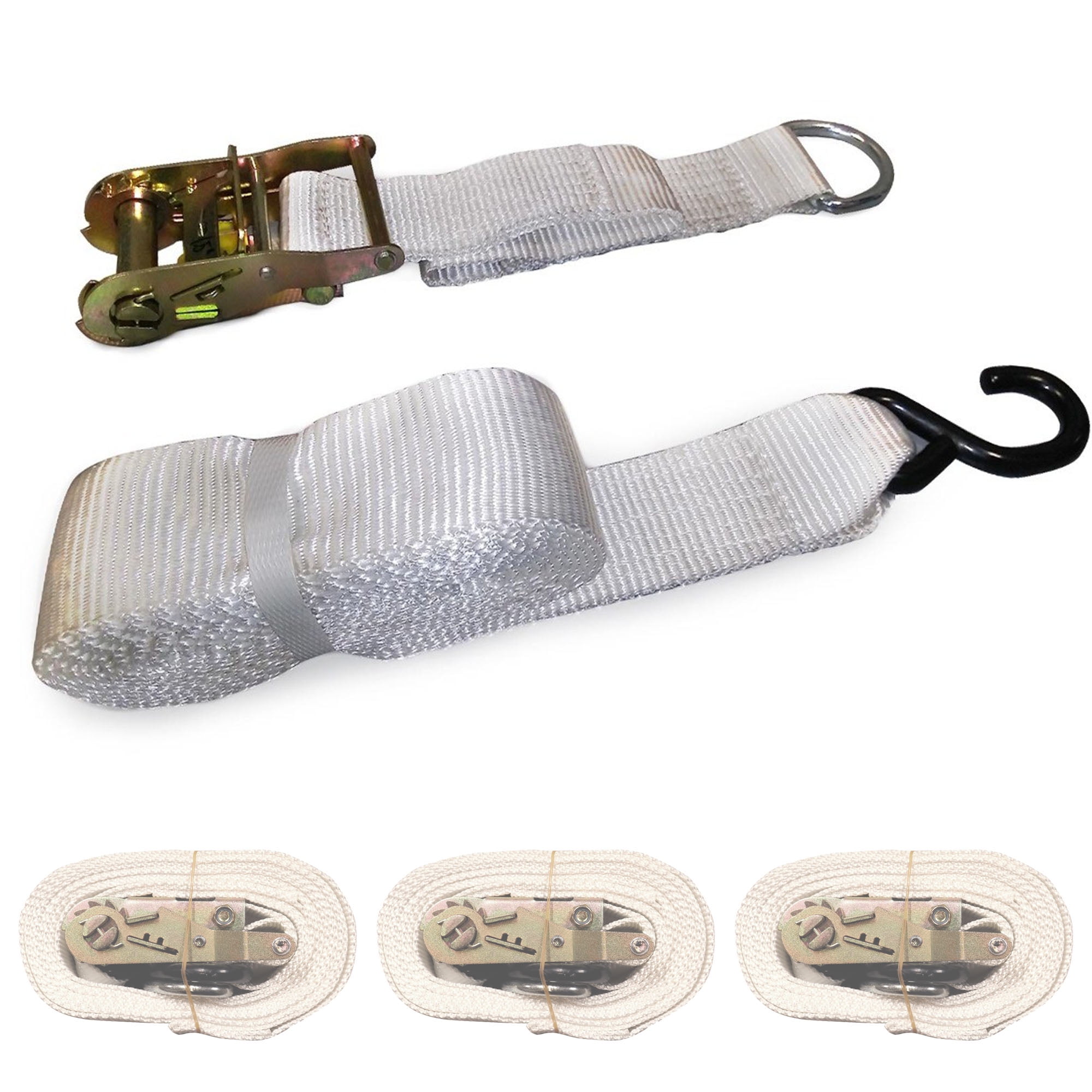 Moose Supply Ratchet Tie Down Strap with SHook, 1.5" x 13", 4 Pack