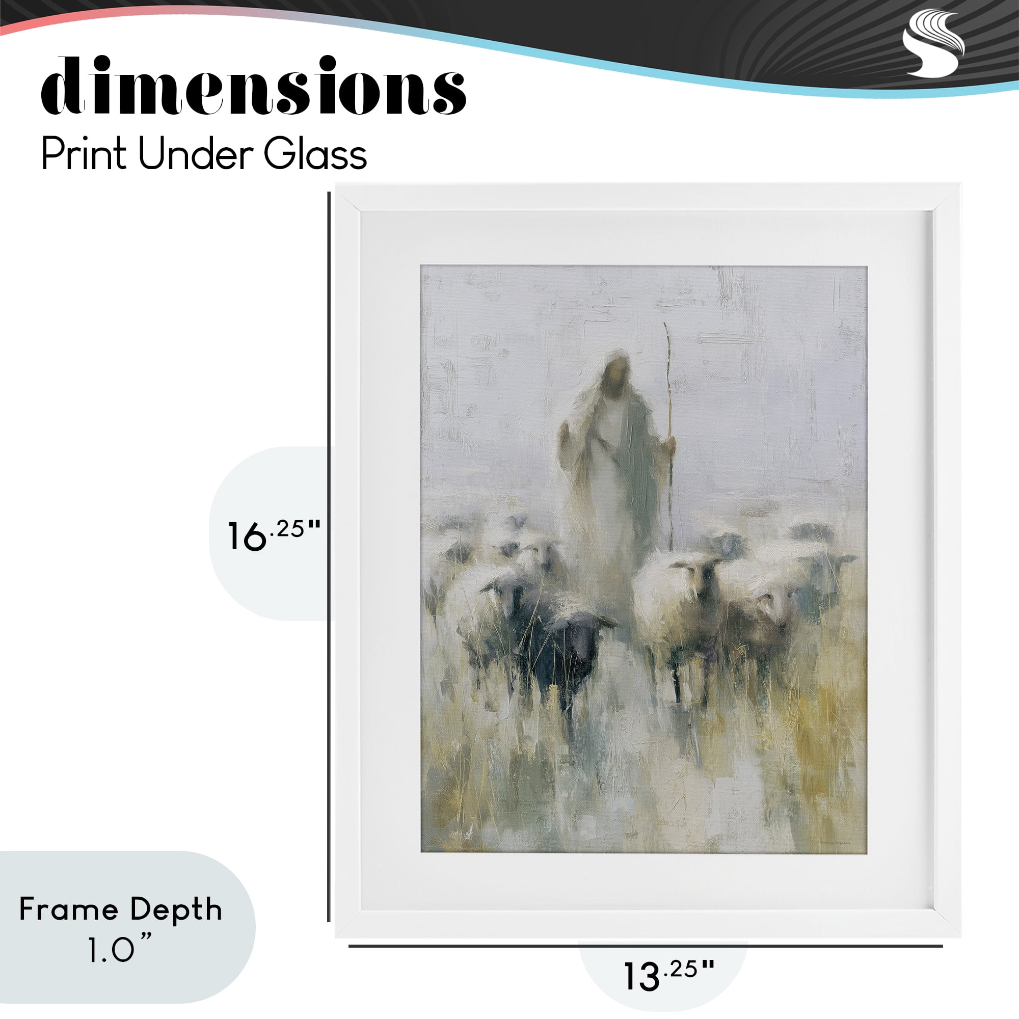Stupell Industries The Gentle Guide Shepherd White Framed Print Under Glass, design by Svetlana Aleynikova